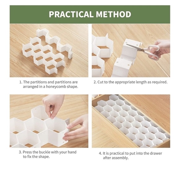 NEW Honeycomb drawers organizers gray 30 pieces - Picture 6 of 10